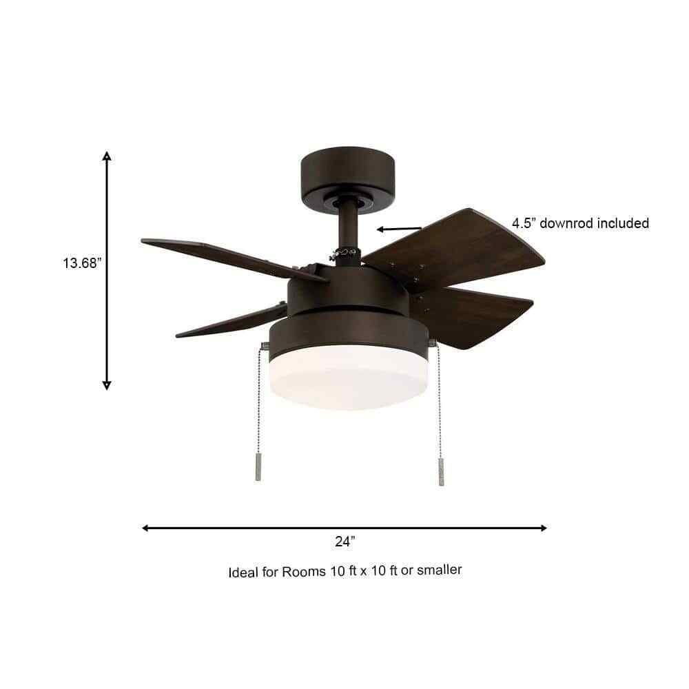 Hampton Bay Metarie II 24 in. Indoor Oil Rubbed Bronze Ceiling Fan with Light