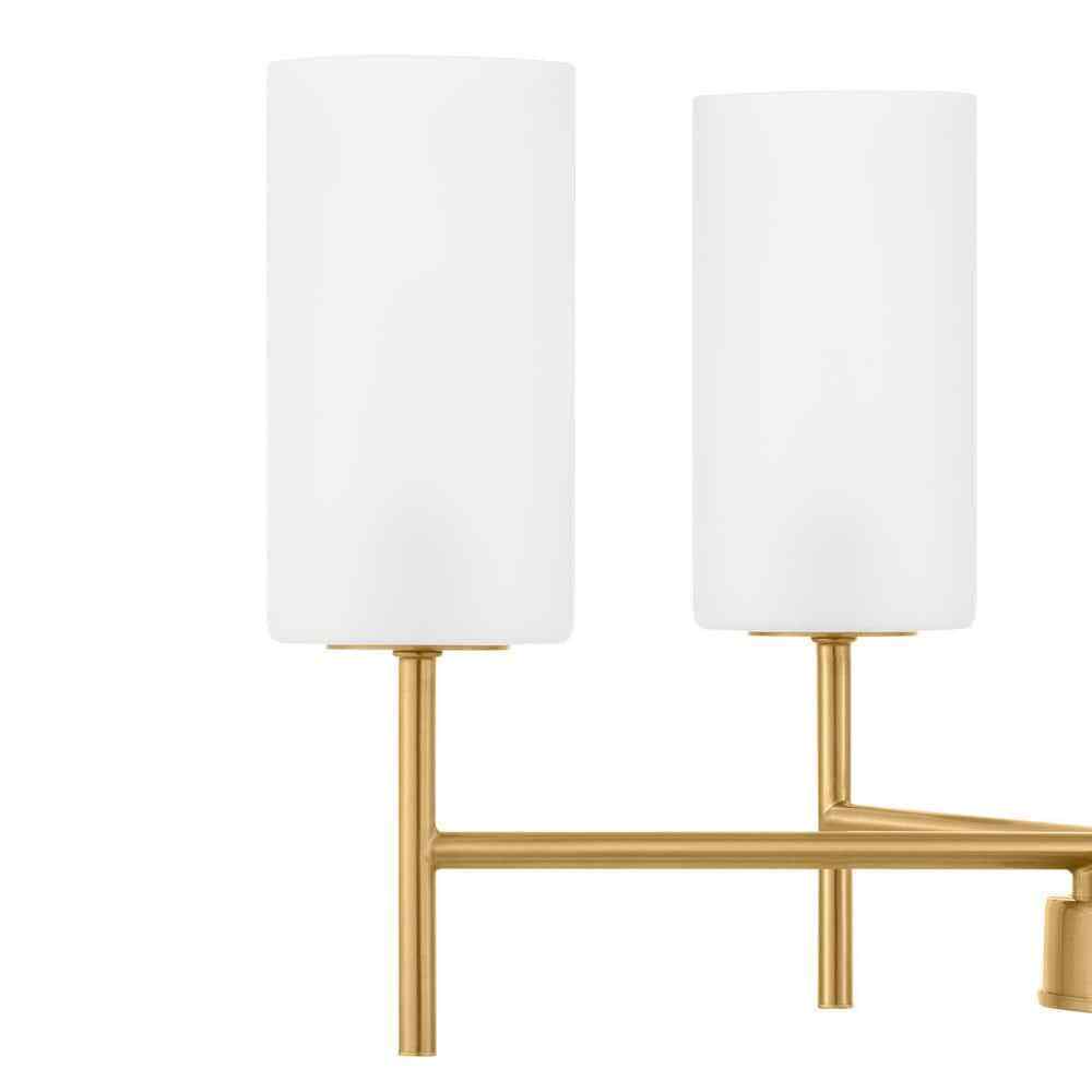 Home Decorators Florabelle Chandelier modern gold brass finish w/ glass shades