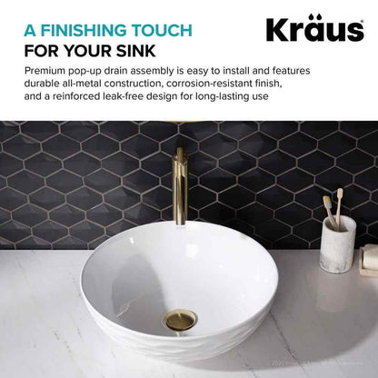 KRAUS KRAUS Pop-Up Drain for Bathroom Sink in Brushed Gold PU-10BG