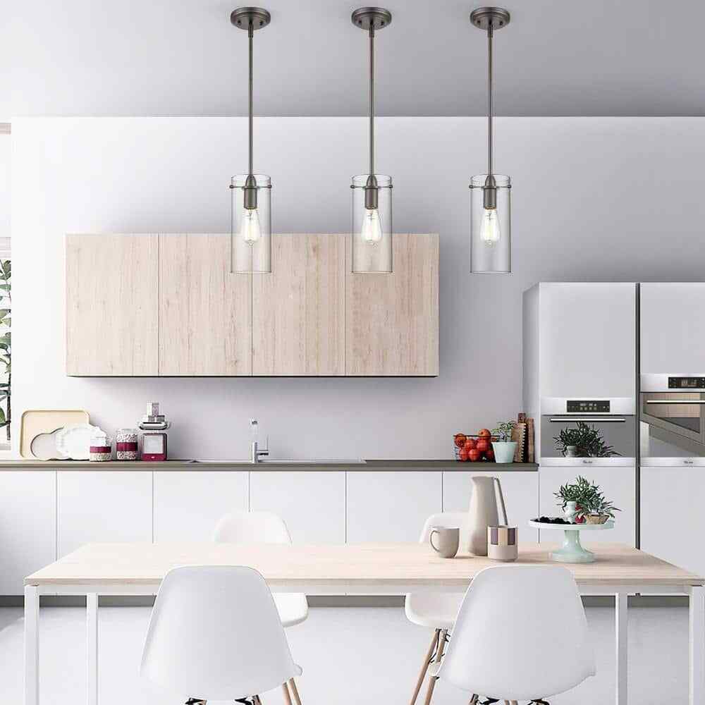 Light Society Montreal 1-Light Modern Bronze Pendant with Clear Glass Shade