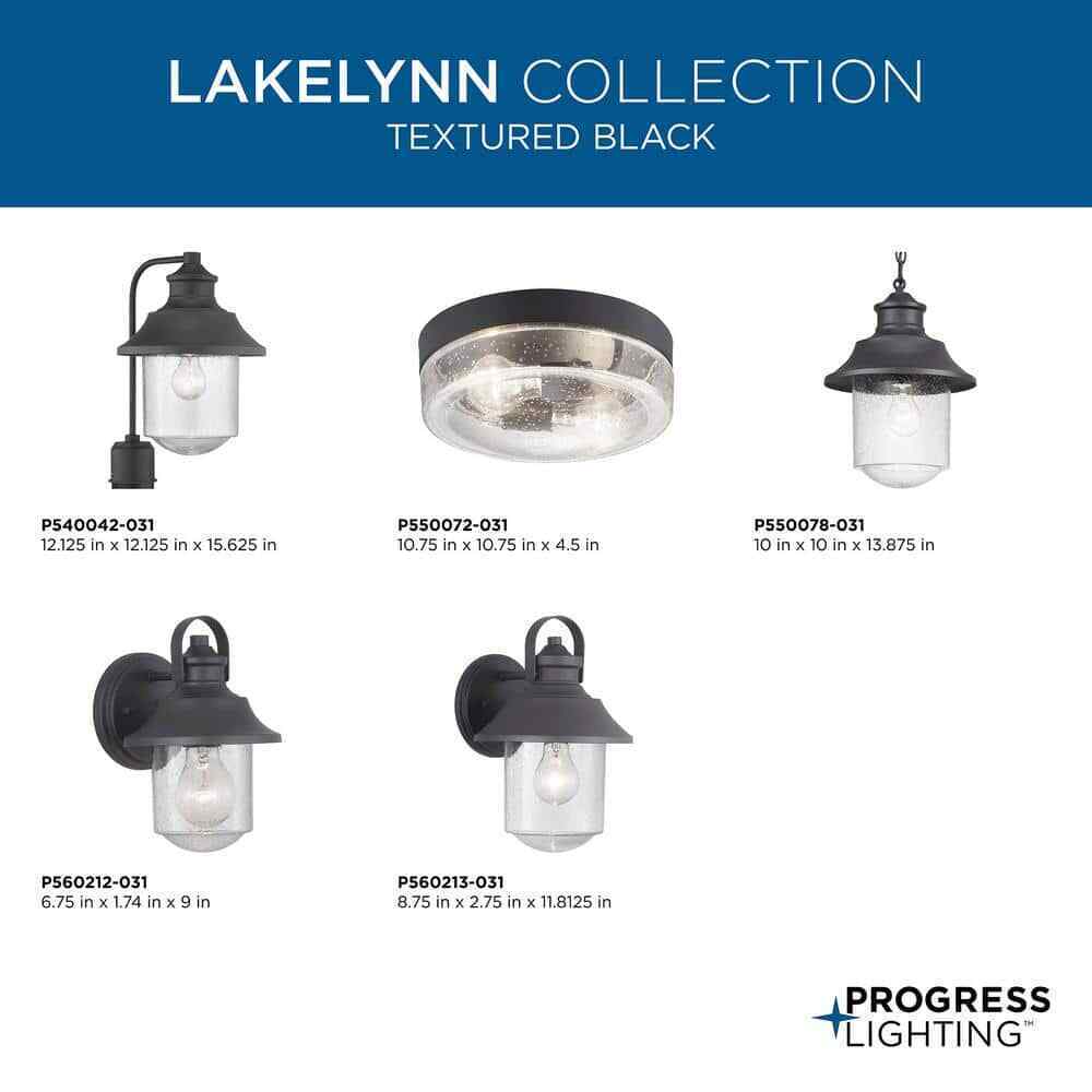 Progress Lighting Lakelynn Textured Black Cottage Coastal Style Flush Mount