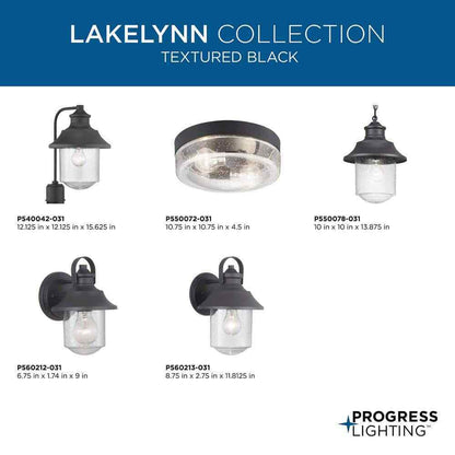 Progress Lighting Lakelynn Textured Black Cottage Coastal Style Flush Mount
