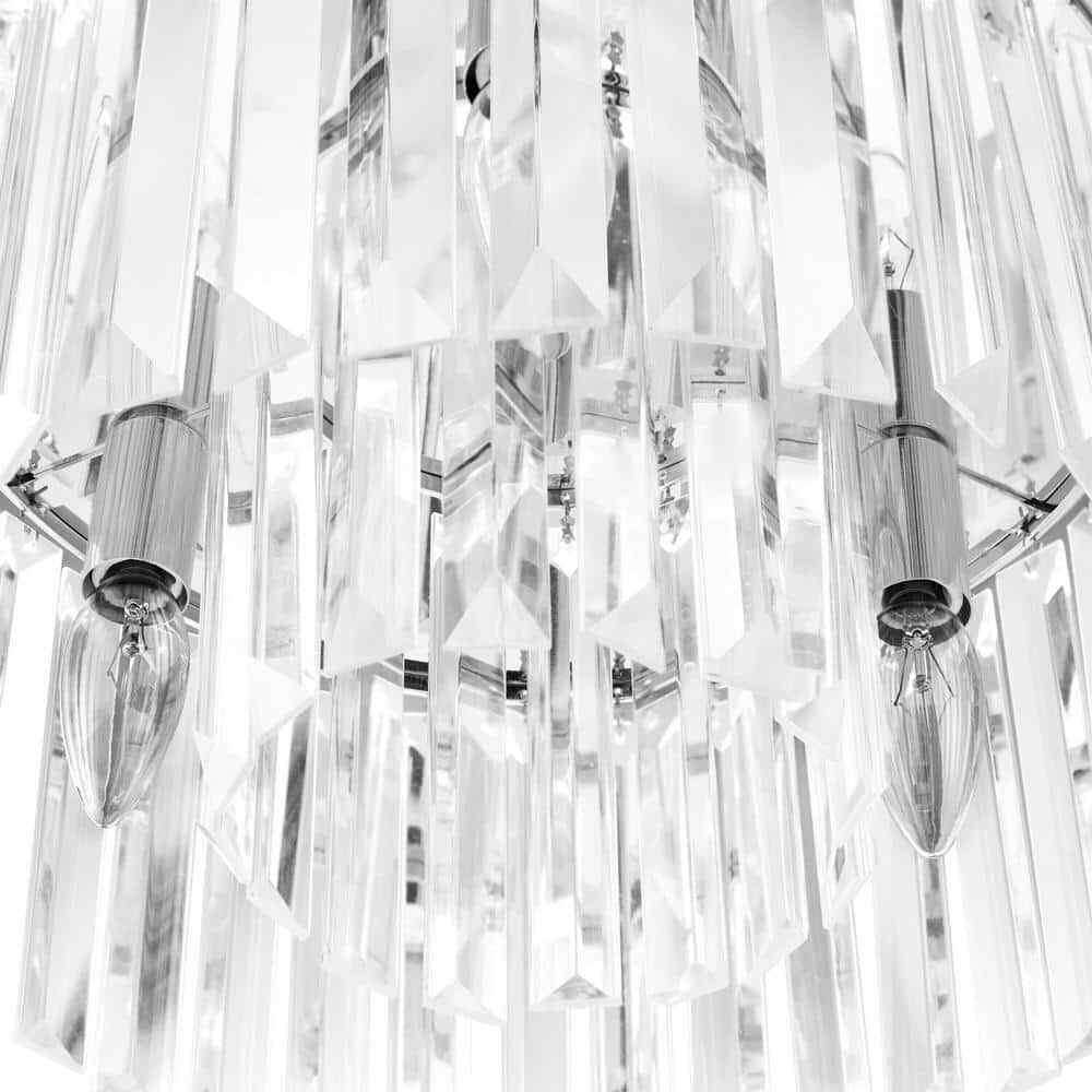 Home Decorators North Falls 13 in. 3-Light Black Flush Mount Light w/ Crystals