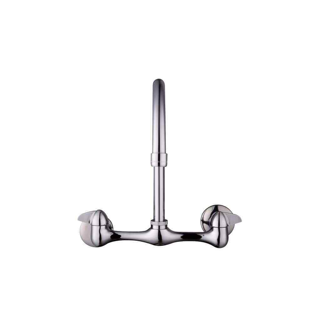 Glacier Bay Builders Double-Handle Wall Mount Standard Kitchen Faucet Chrome