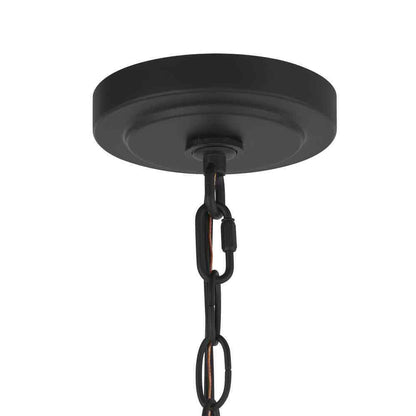 Hampton Bay Pavlen 18 in. 3-Light Black Chandelier with Clear Glass Shades