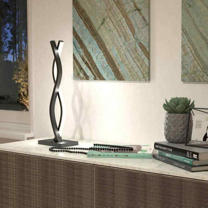 Artika Wave 18 in. Black Modern Dimmable Table Lamp for Living Room TL-WA-BL