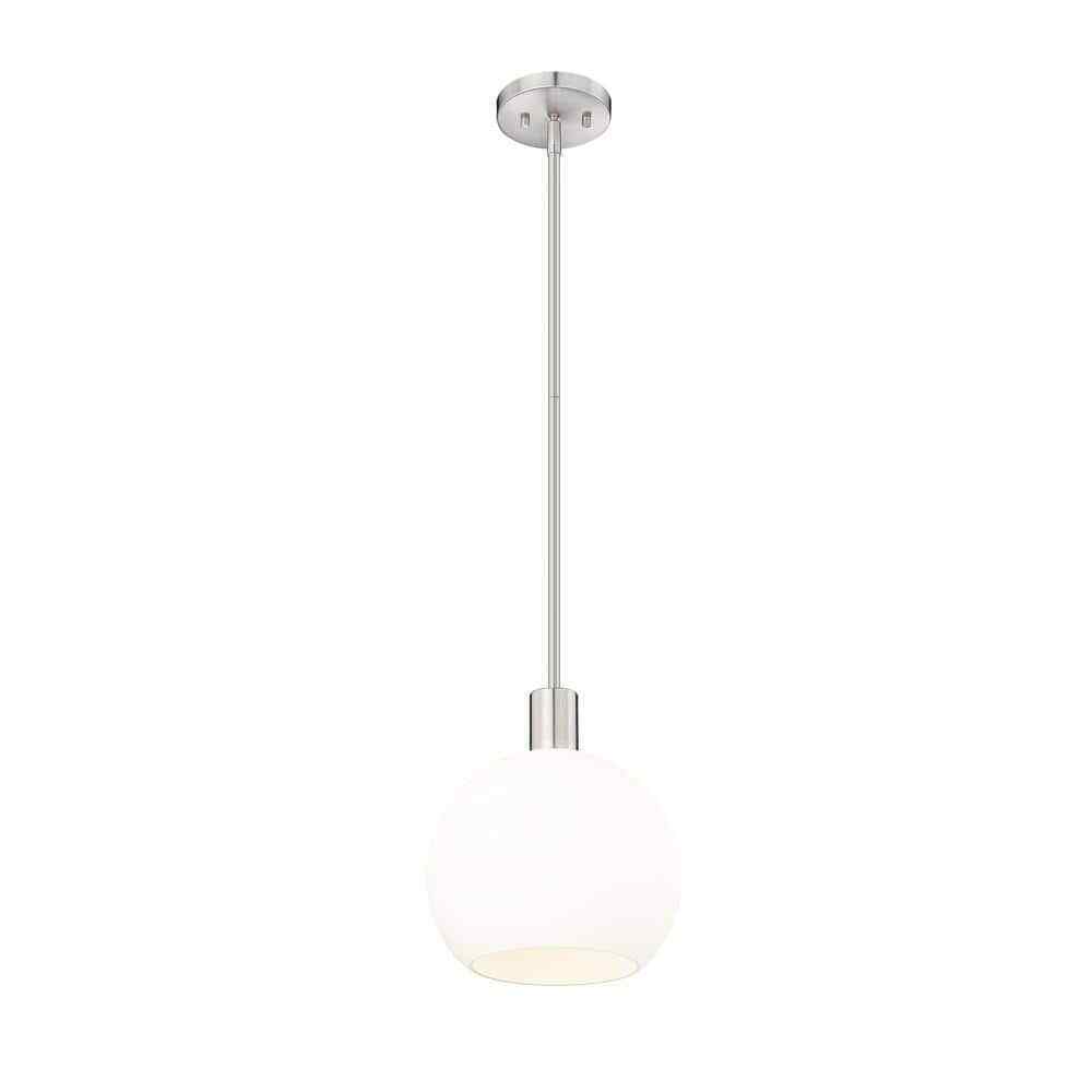 Margo 9.75 in. Bubble Pendant Brushed Nickel w/ White Glass Shade