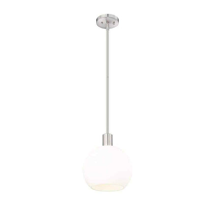 Margo 9.75 in. Bubble Pendant Brushed Nickel w/ White Glass Shade