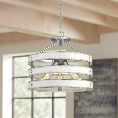 Progress Lighting Gulliver 17 in. 3-Light Galvanized Coastal Semi-Flush Light