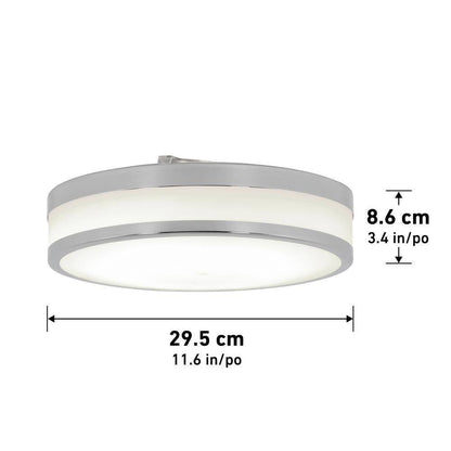Artika Luna 12 in. 1-Light Chrome Integrated LED Modern Ceiling Light Fixture