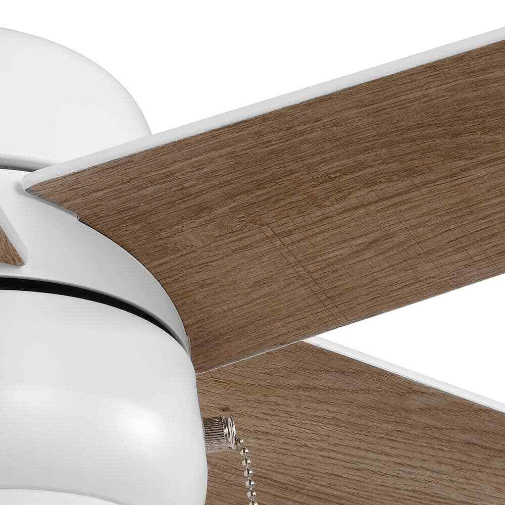 Hampton Bay Mena 44 in. LED Indoor/Outdoor Matte White Ceiling Fan w/ Light Kit