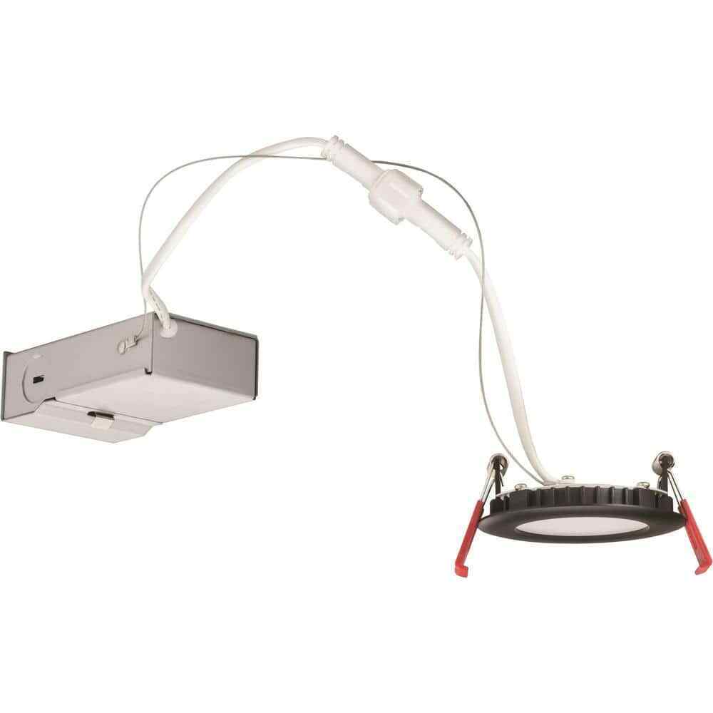 Lithonia Lighting Wafer 3 in. Black Integrated LED Recessed Kit