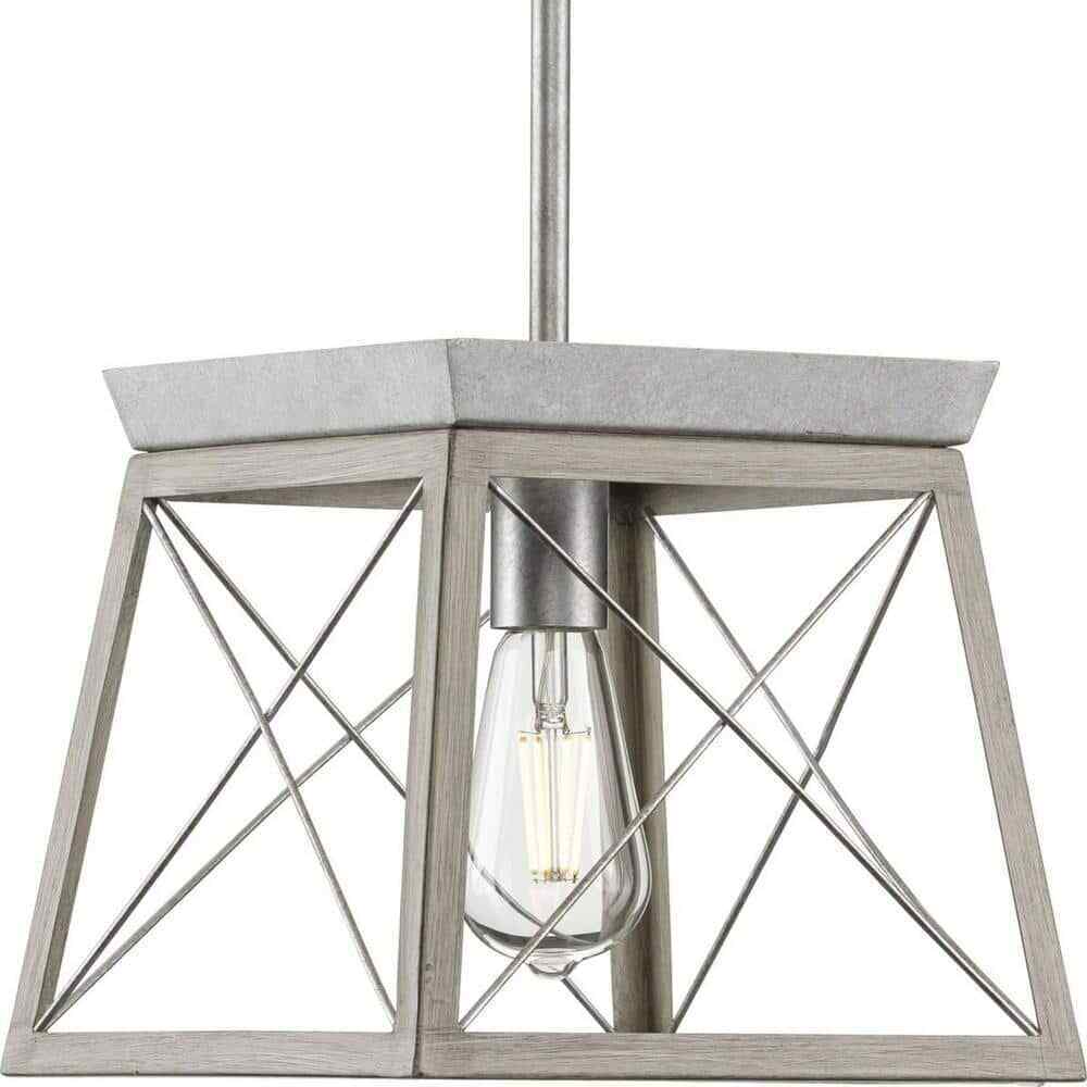 Progress Lighting Briarwood 1-Light Bleached Oak Kitchen Mini-Pendant Hanging
