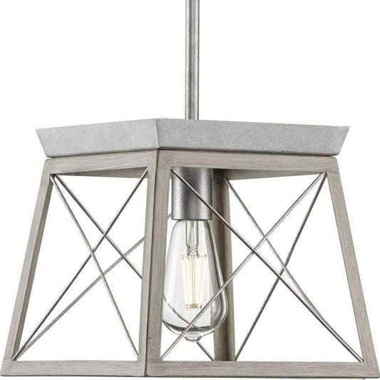 Progress Lighting Briarwood 1-Light Bleached Oak Kitchen Mini-Pendant Hanging