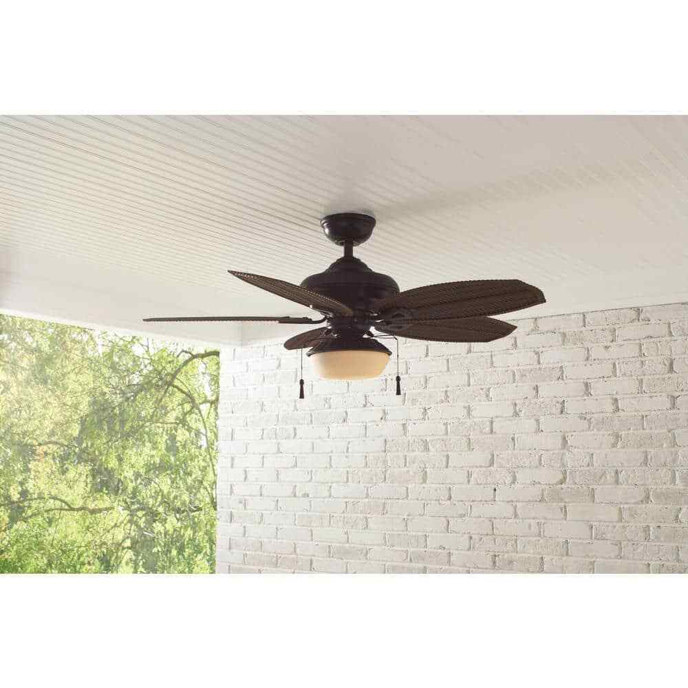 Hampton Bay Palm Beach III 48 in. LED Indoor/Outdoor Natural Iron Ceiling Fan