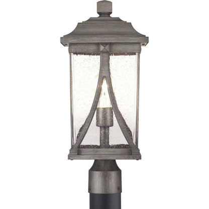 Progress Lighting Abbott Antique Pewter Clear Seeded Glass Post Lantern Light
