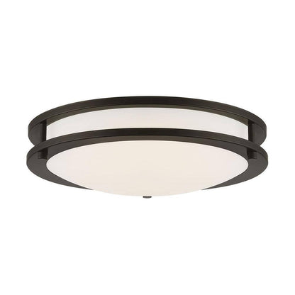 Hampton Bay Flaxmere 12 in. Bronze Dimmable LED Flush Mount Ceiling Light