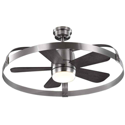 Home Decorators Harrington 36 in. LED Brushed Nickel Ceiling Fan w/ Light+Remote