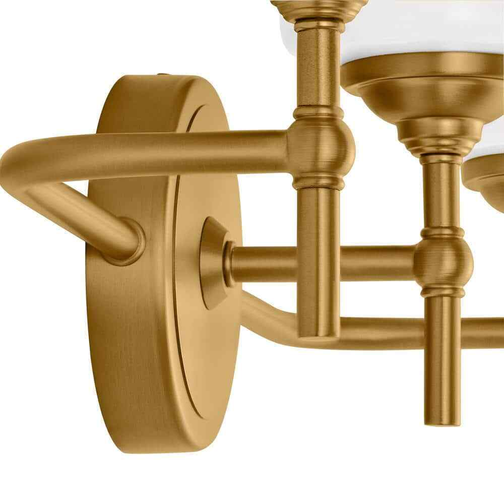 Home Decorators Ayelen Matte Brass Bathroom Vanity Light w/ Opal White Glass