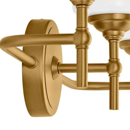Home Decorators Ayelen Matte Brass Bathroom Vanity Light w/ Opal White Glass