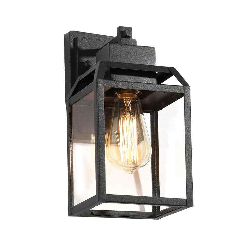 LNC Modern Black Outdoor Wall Sconce 1-Light Cage Rustic Outdoor Lighting