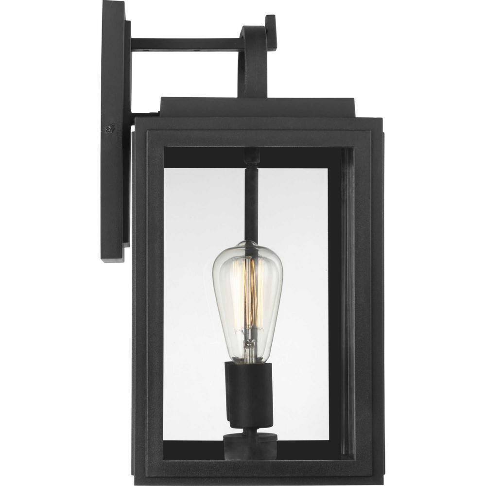 Progress Lighting Grandbury 2-Light Textured Black Clear Glass Wall Light