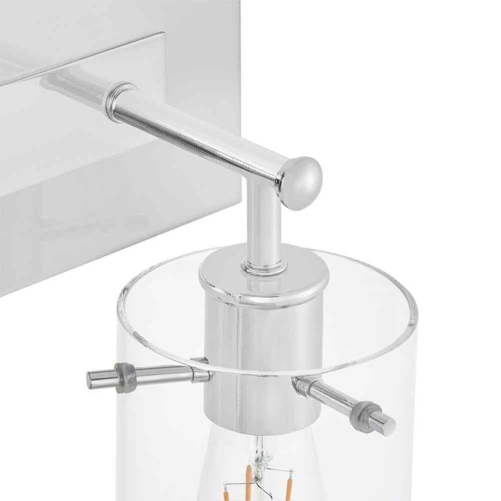 Hampton Bay Regan 21 in. 3-Light Chrome Vanity Light w/ Clear Glass Shades