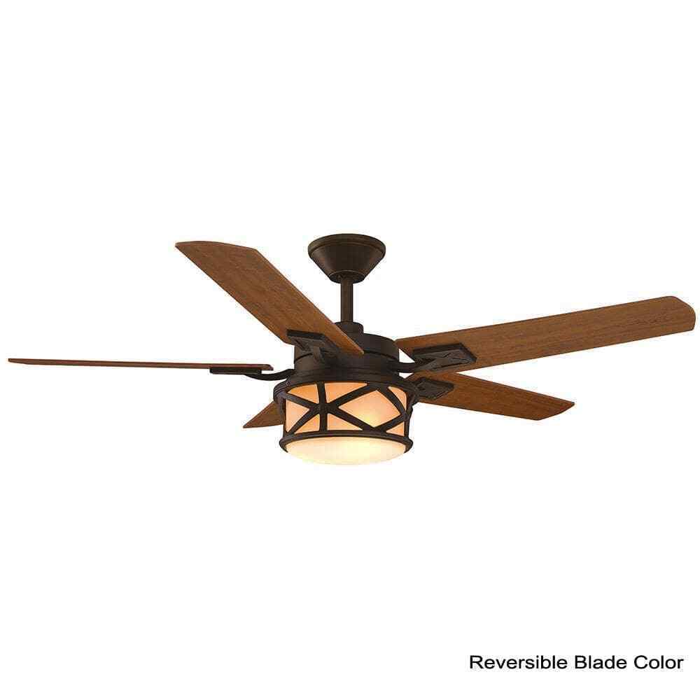 Home Decorators Copley 52 in. Indoor/Outdoor LED Bronze Ceiling Fan w Light Kit
