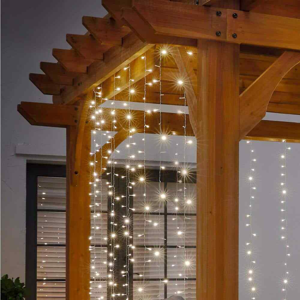 Hampton Bay Outdoor/Indoor 10 ft.LED 10 Strand Willow Curtain String Light