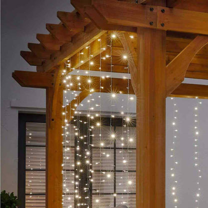 Hampton Bay Outdoor/Indoor 10 ft.LED 10 Strand Willow Curtain String Light