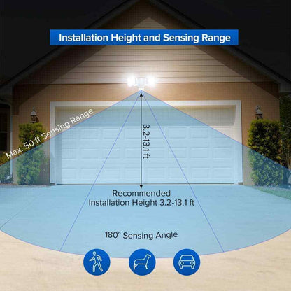 SANSI 30W 3400 Lum 180-Degree White Motion Activated Outdoor LED Flood Light