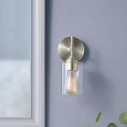Home Decorators Ayelen 1-Light Brushed Nickel Indoor Wall Sconce