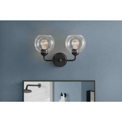 Home Decorators Collection Jill 16 in. 2-Light Black Vanity Light