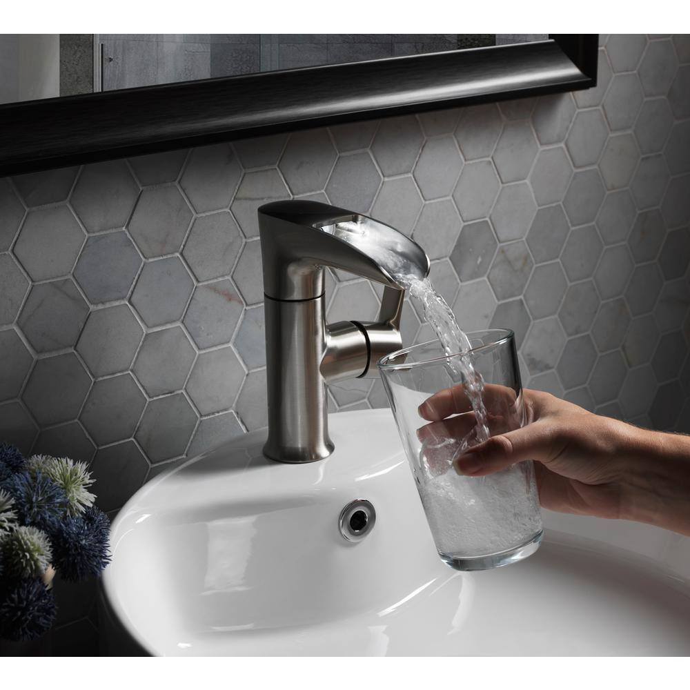 Tosca Single Hole 4 in. Single Slide Handle LED Bathroom Faucet
