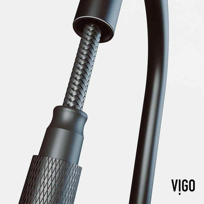 VIGO Bristol Single Handle Pull-Down Sprayer Kitchen Faucet in Matte Black