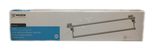 MOEN Retreat 24 in. Double Towel Bar in Spot Resist Brushed Nickel DN8322BN