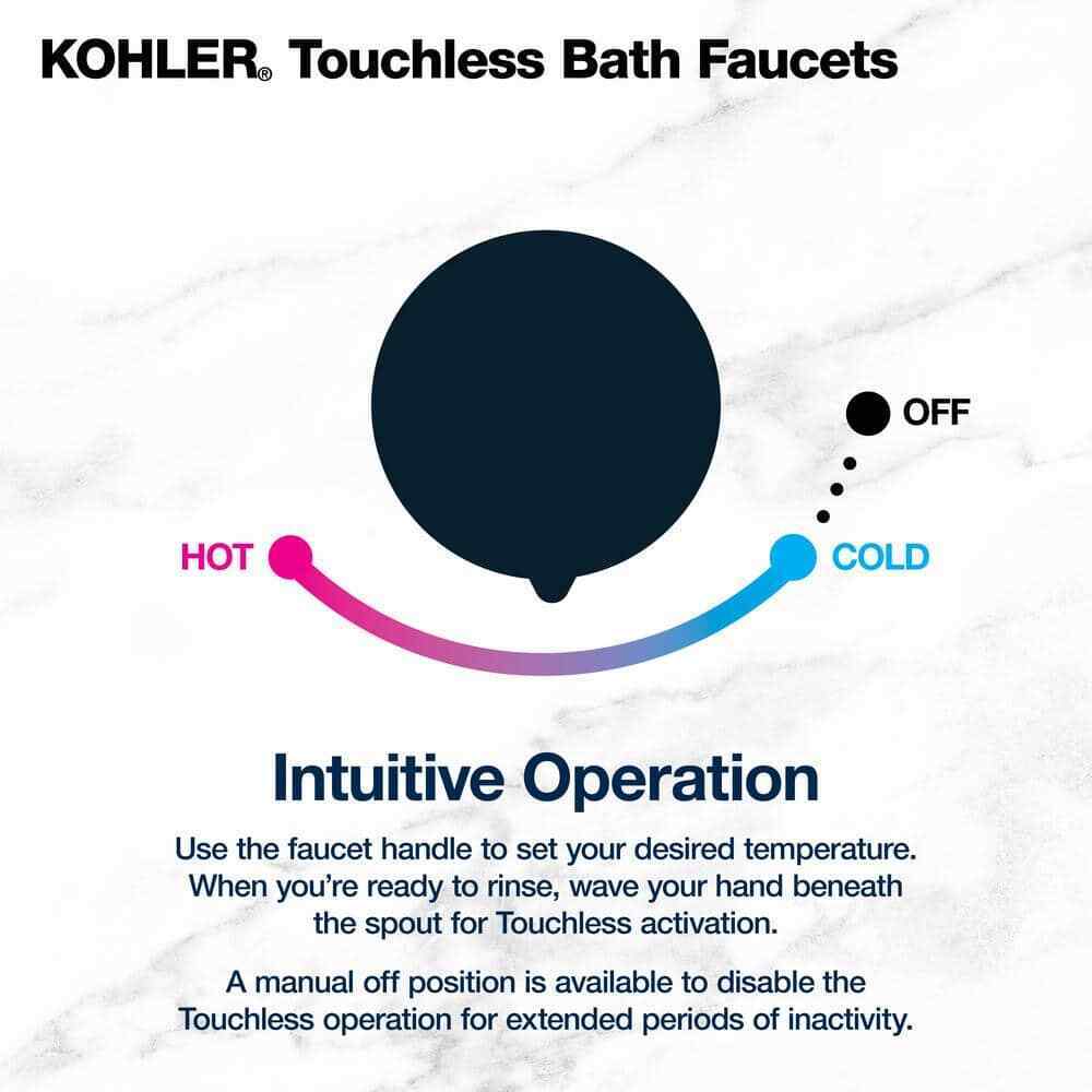 KOHLER Rubicon Powered Touchless Single Hole Bathroom Faucet in Brushed Nickel