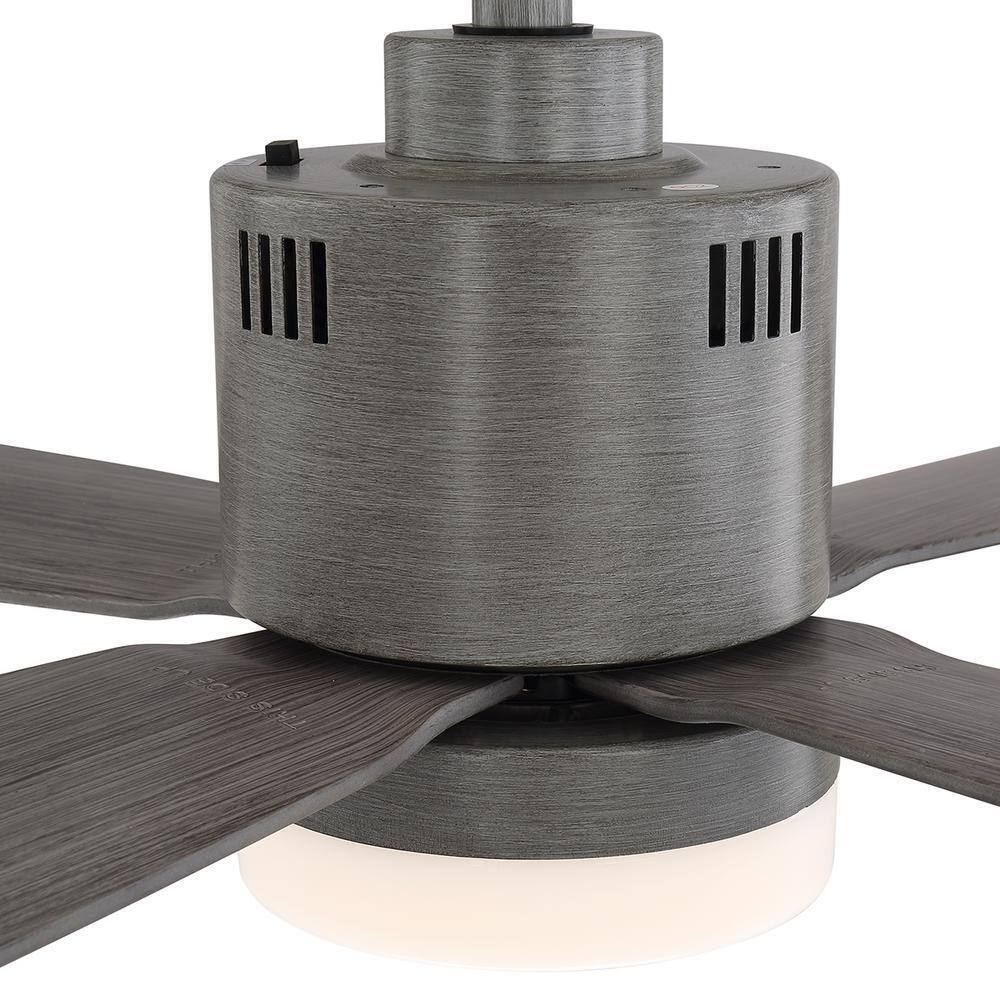 Home Decorators Kitteridge 52 in. LED Indoor Greywood Ceiling Fan w/ Light Kit