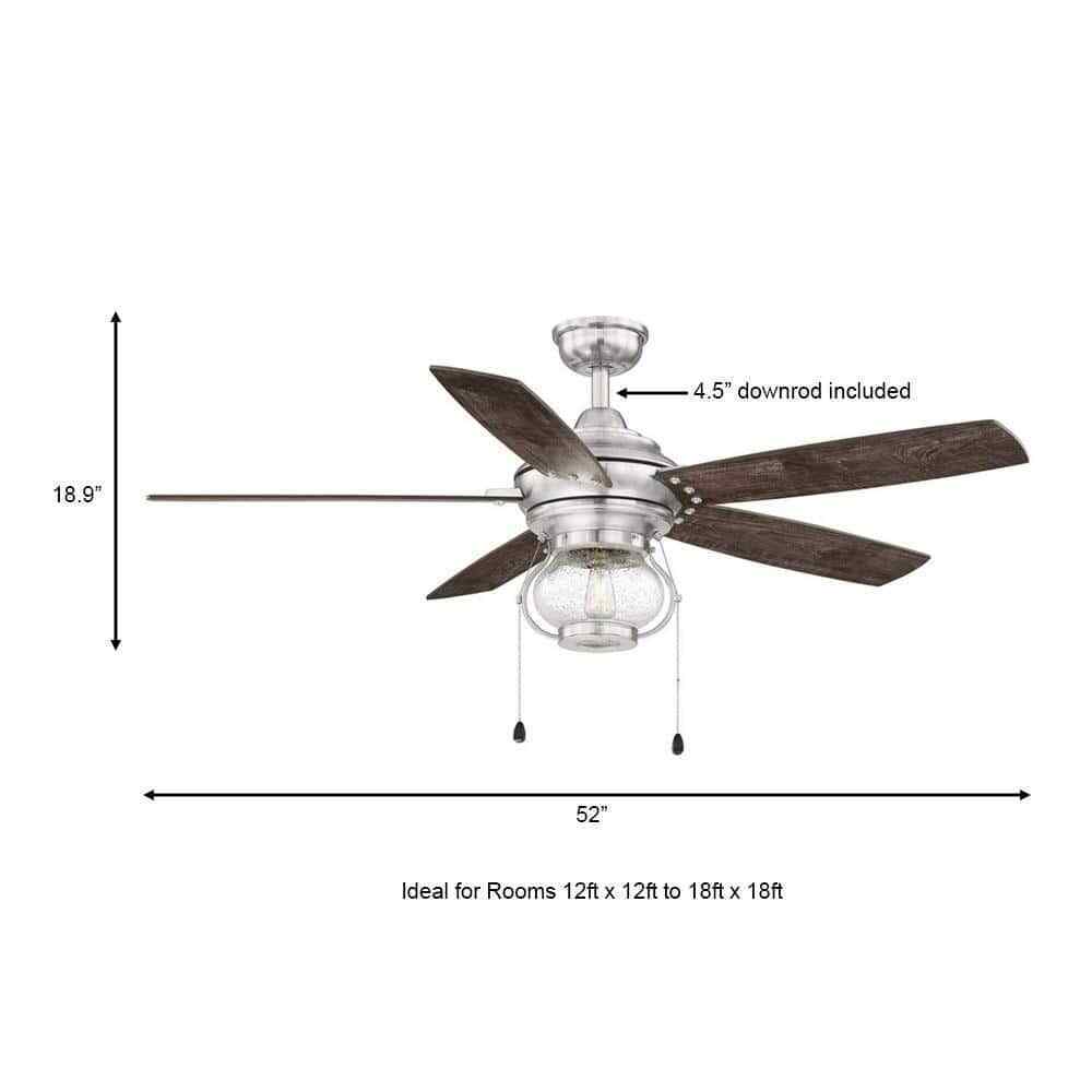 Home Decorators Raina 52 in. LED Outdoor Brushed Nickel Ceiling Fan w/ Light