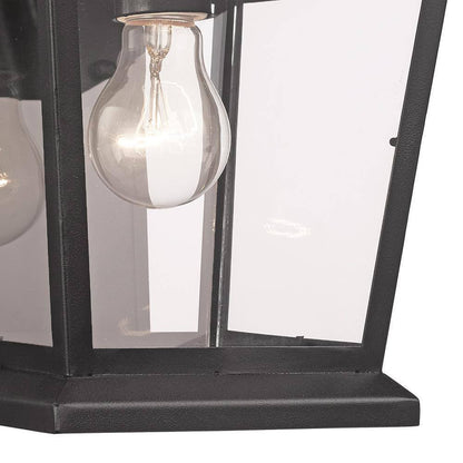 Bel Air Lighting Turlock 1-Light Black Outdoor Wall Light Fixture w/ Clear Glass