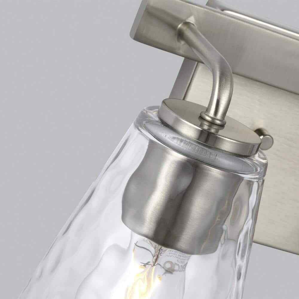 Home Decorators Westbrook 2-Light Brushed Nickel Modern Bathroom Vanity Light