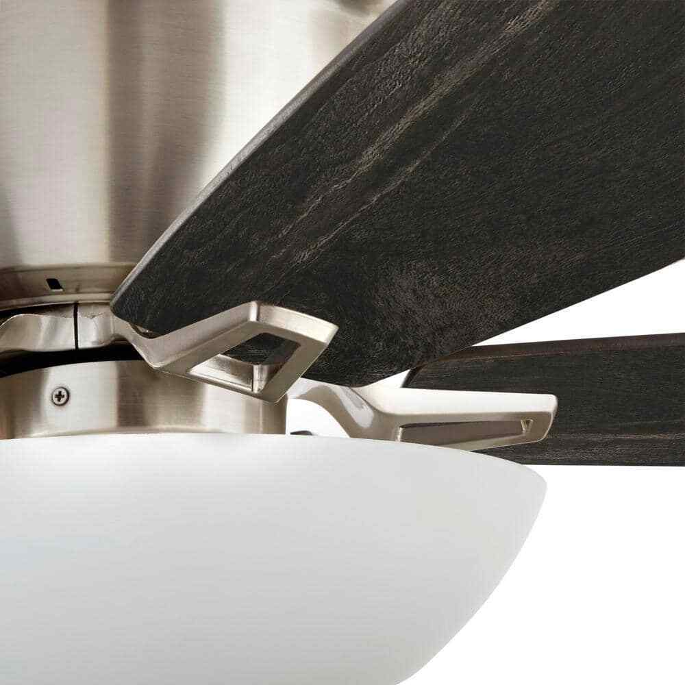 Hampton Bay Melrose 52 in Indoor LED Brushed Nickel Hugger Dry Rated Ceiling Fan