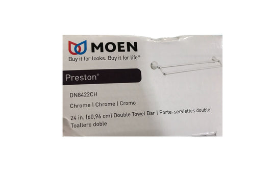 MOEN Preston 24 in. Bathroom Double Towel Bar in Chrome