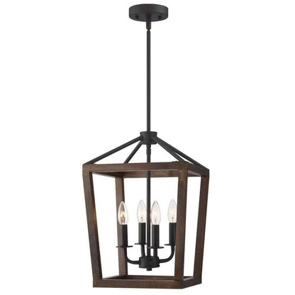 Pia Ricco 4-Light Matte Black Lantern Pendant 1Jay-51214