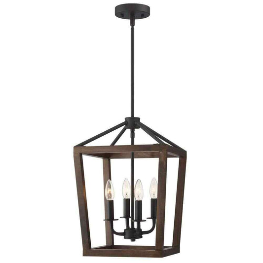 Pia Ricco 4-Light Matte Black Lantern Pendant 1Jay-51214