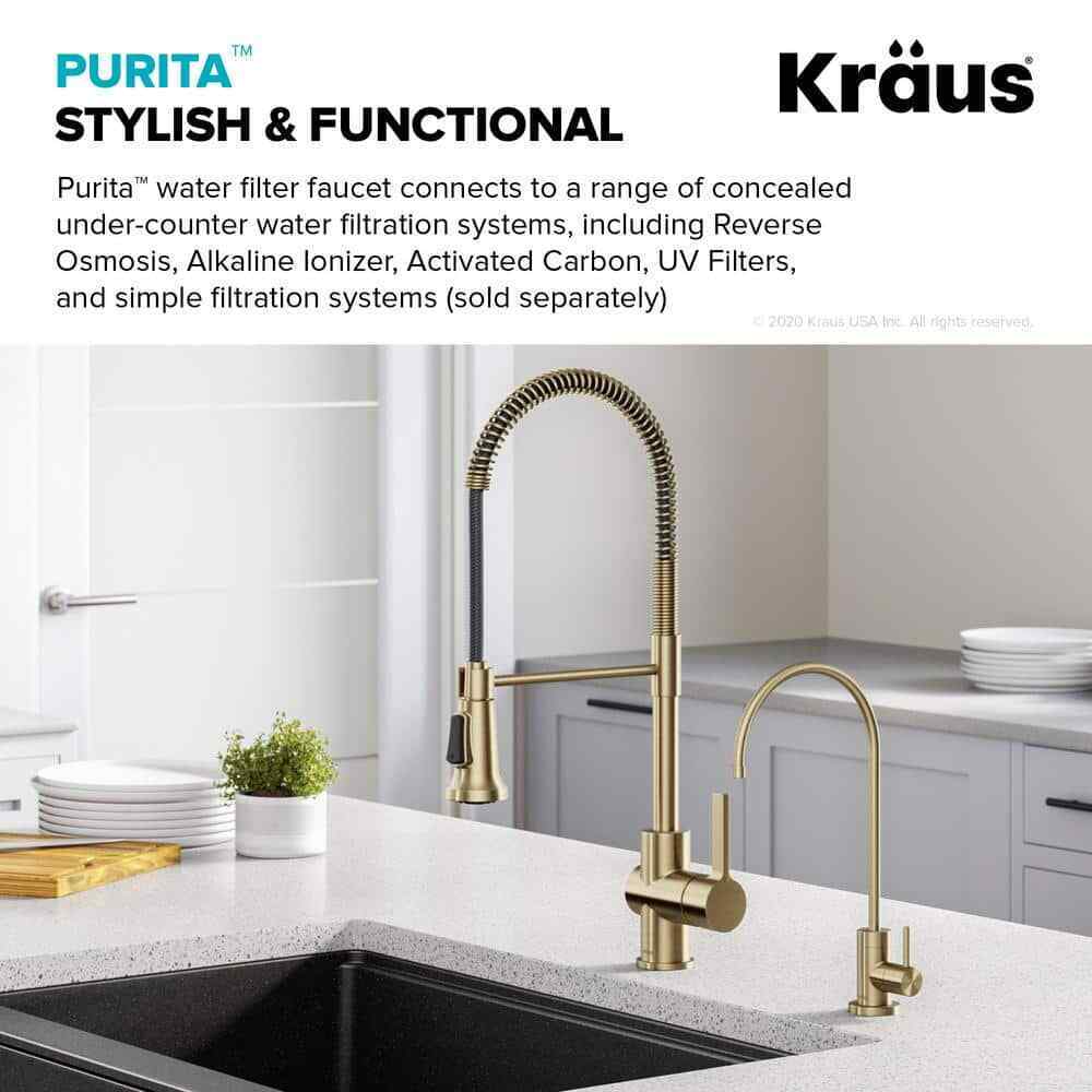 KRAUS Purita Single Handle Beverage Faucet in Spot Free Antique Champagne Bronze