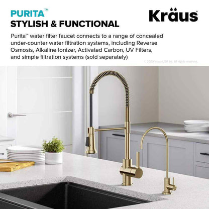 KRAUS Purita Single Handle Beverage Faucet in Spot Free Antique Champagne Bronze