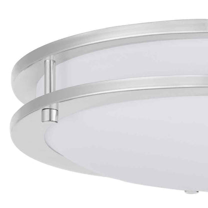 Hampton Bay Flaxmere 12 in. Chrome Dimmable LED Flush Mount Ceiling Light