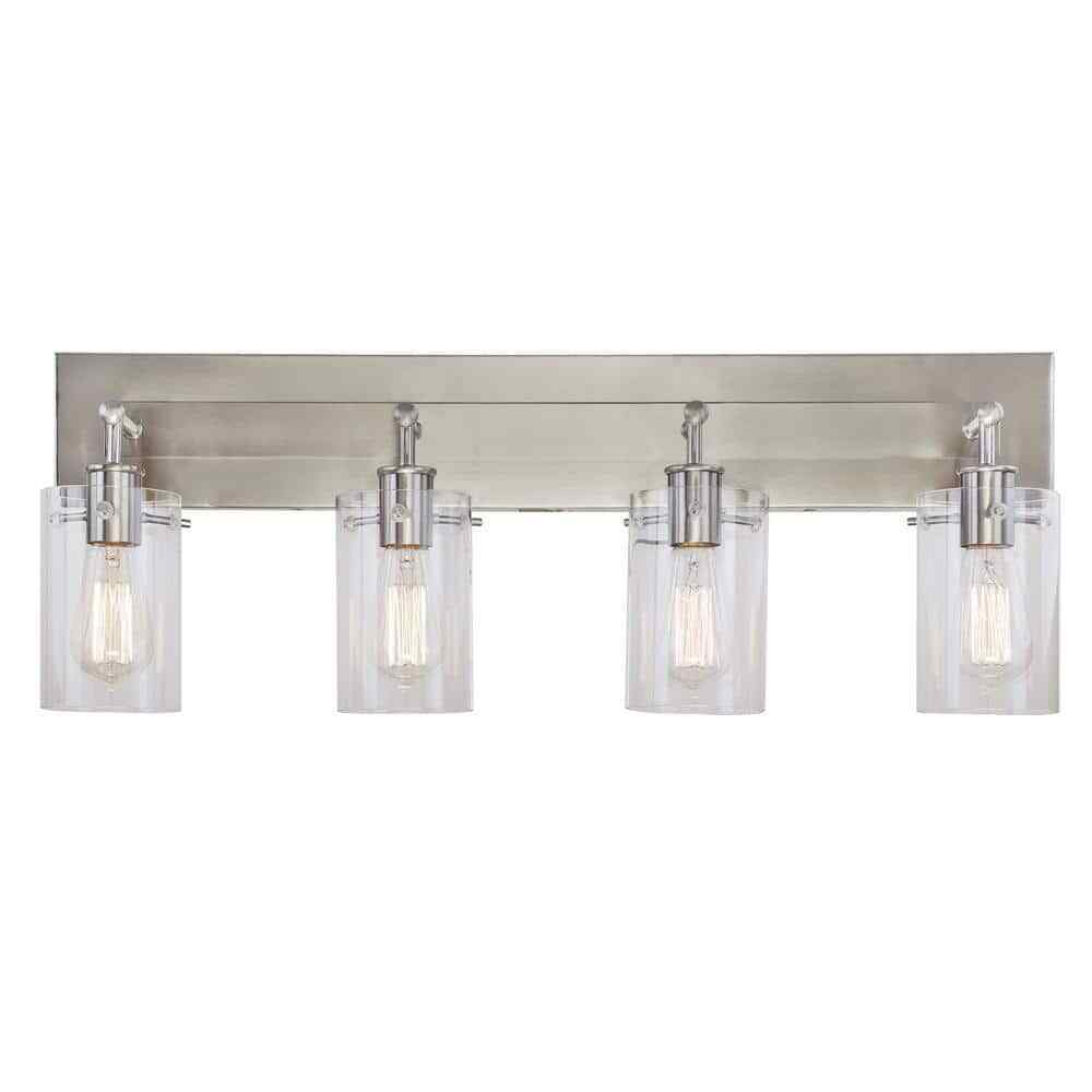 Hampton Bay Regan 29.13 in. 4-Light Brushed Nickel Bathroom Vanity Light