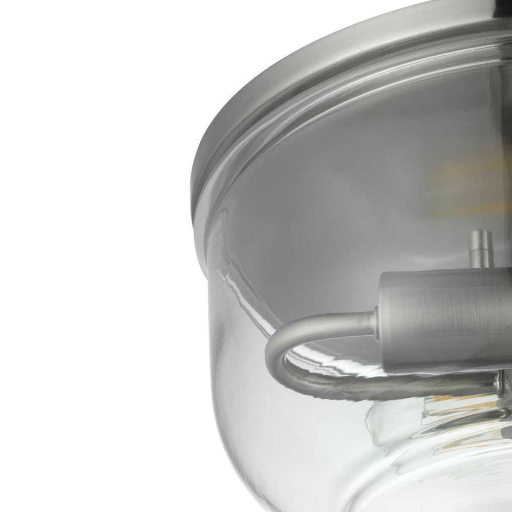 Home Decorators Knollwood 12 in. 2-Light Brushed Nickel Industrial Ceiling Light